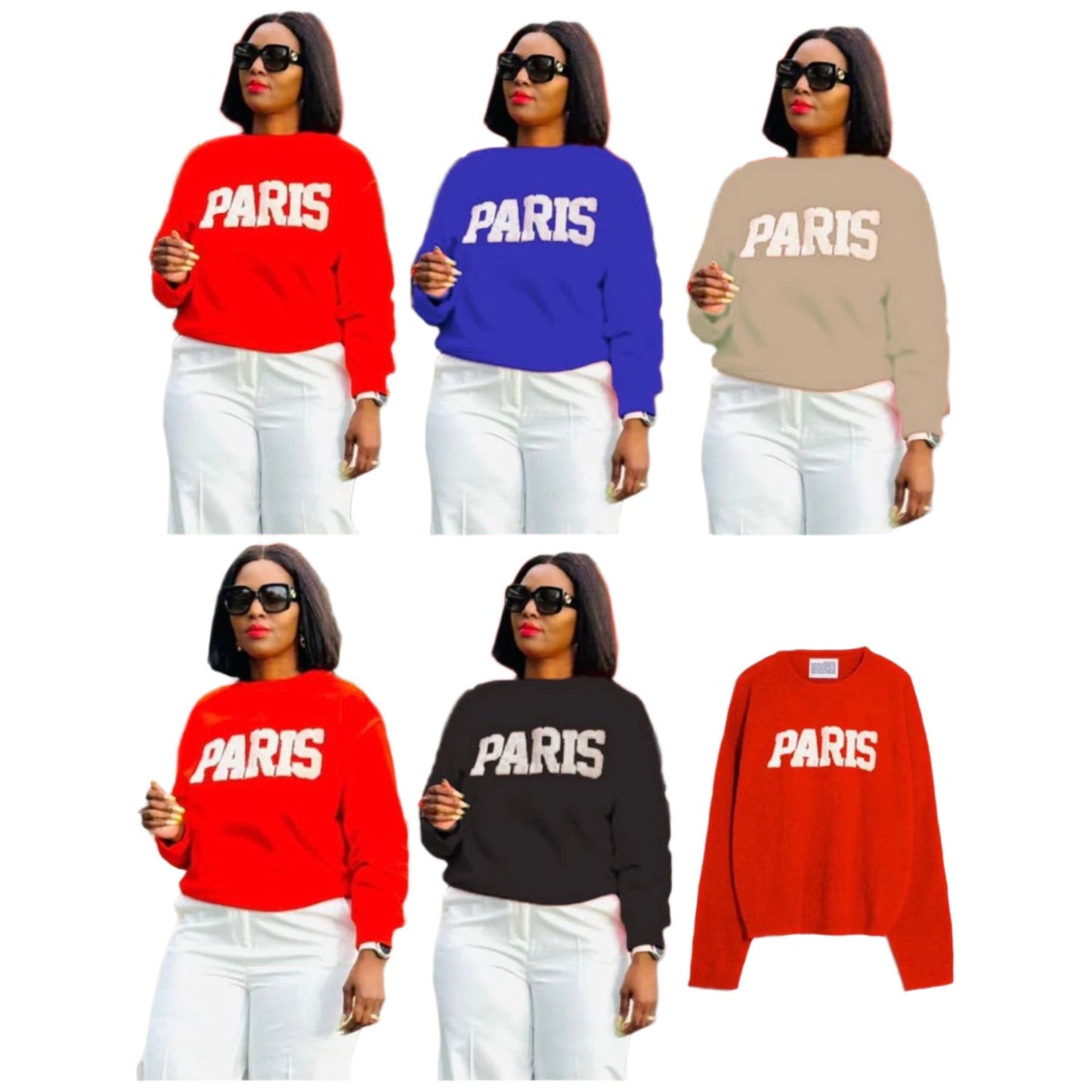 Round Neck Paris France Gift Sweatshirt Top.