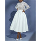 Elegant Lace Paneled A-line Swing Dress