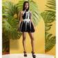 Black & White Halter Mini Dress