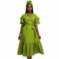 Ankara Pleated Traditional Maxi Dress.