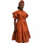 Ankara Pleated Traditional Maxi Dress.