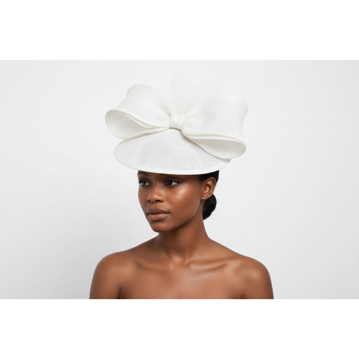 Elegant Beauty Black Bow Perched hat