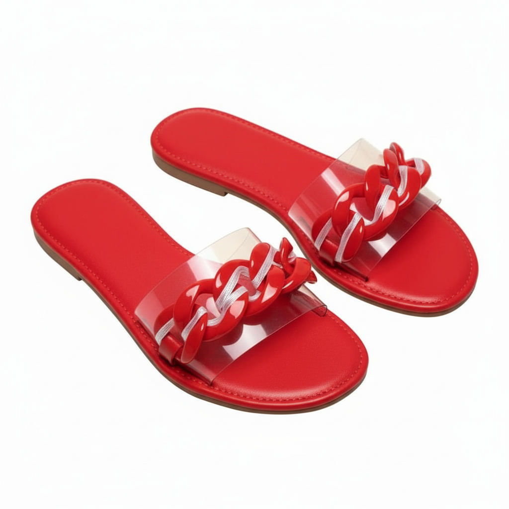 Fashion Chain Decoration Colorful Candy Slides Sandals