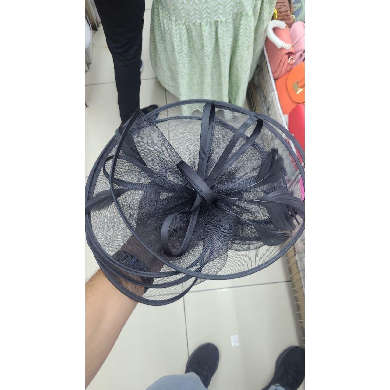Black Fascinator Special event Pillbox Hat