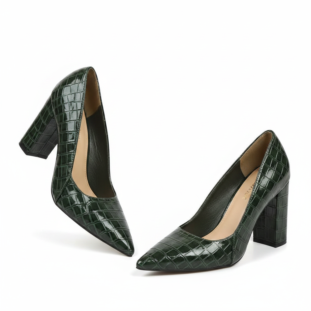 Elegant Stone Pattern Pumps Pointed Toe Shoe