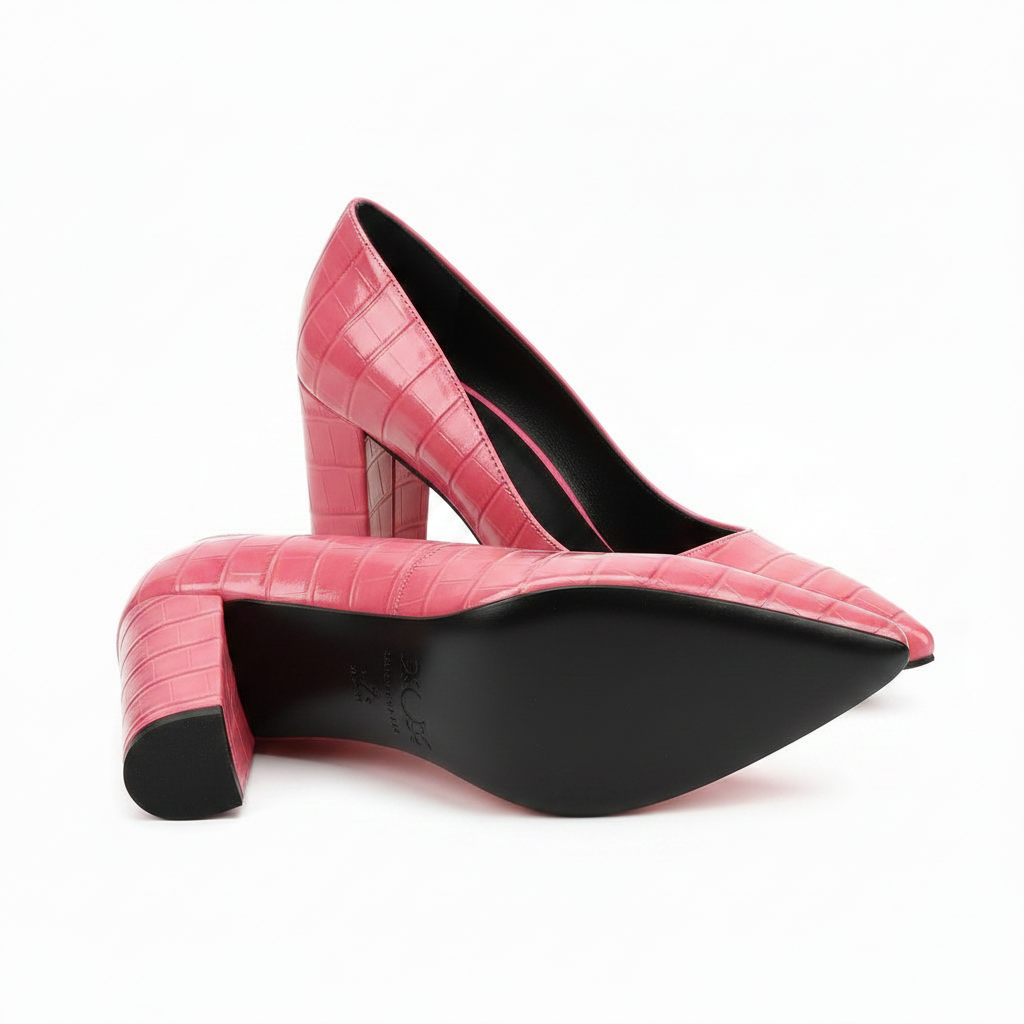 Elegant Stone Pattern Pumps Pointed Toe Shoe