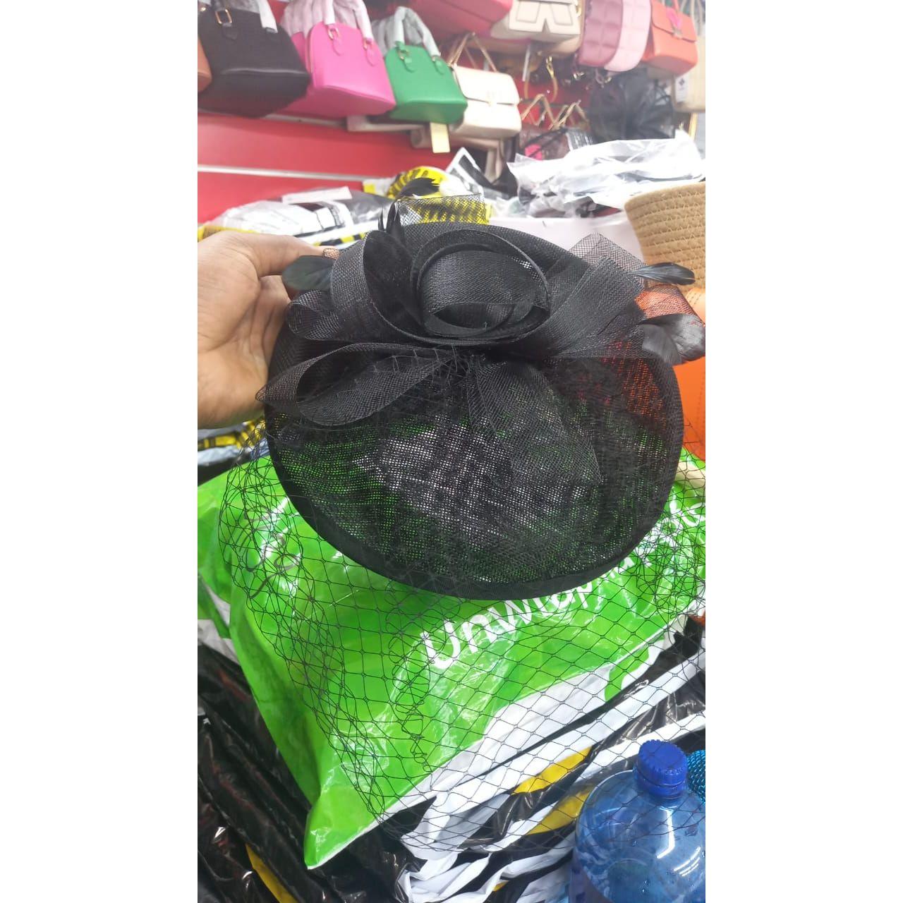 Black Fascinator Special event Pillbox Hat