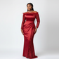 Off-Shoulder Sequined Mermaid Prom Dress
