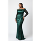 Off-Shoulder Sequined Mermaid Prom Dress
