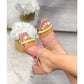 Multi-Color Strappy Block Heel Sandals