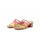 Multi-Color Strappy Block Heel Sandals