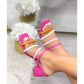 Multi-Color Strappy Block Heel Sandals