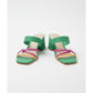 Multi Color Strappy Block Heel Sandals
