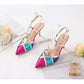 Multi-Color Strappy High Heels Pumps