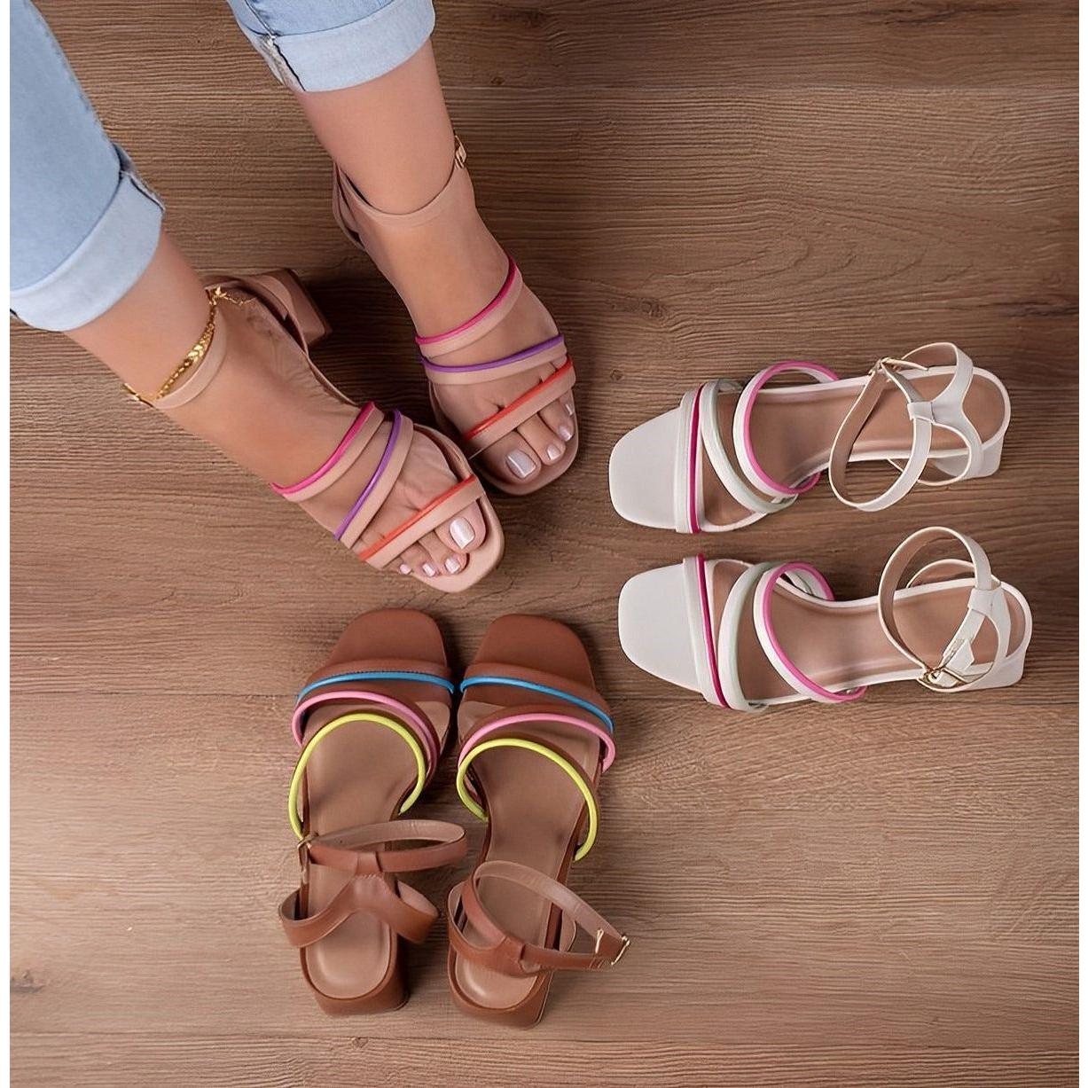 Color Block Strap Sandel