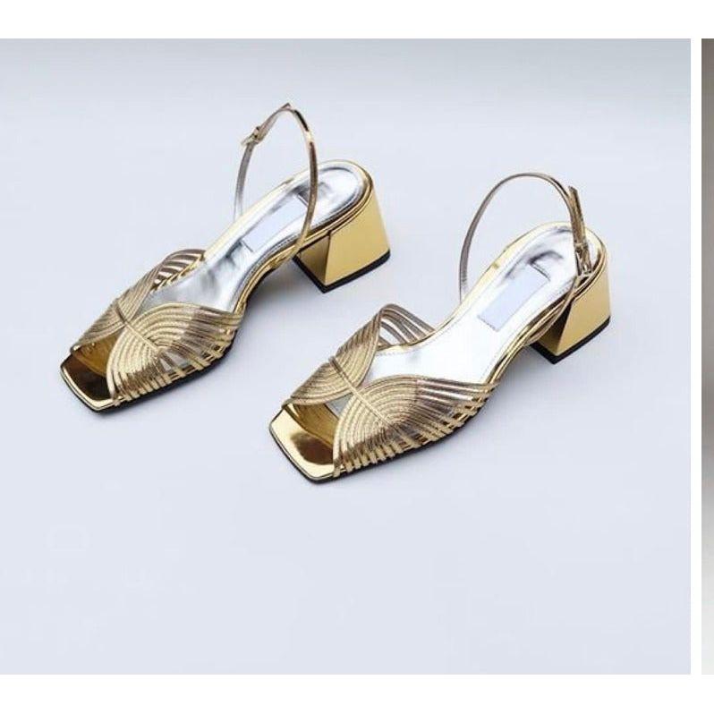 Pointy Slingback Mesh Inset Pumps