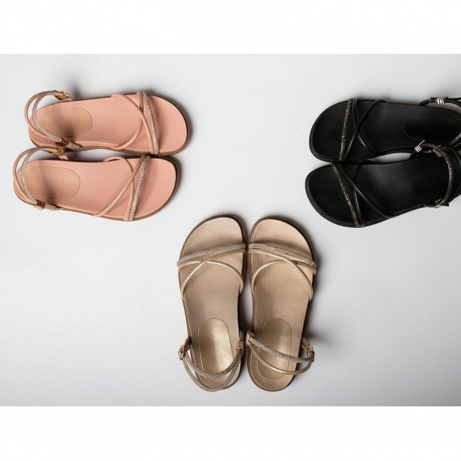 Cross Belts Short Thin Heel Sandals