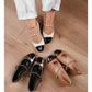 Tow-Tone Round Toe kitten Heel Ballerina Shoes