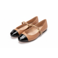 Tow-Tone Round Toe kitten Heel Ballerina Shoes