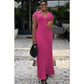 Short Sleeve Bodycon Ribbed Knit Maxi Dress