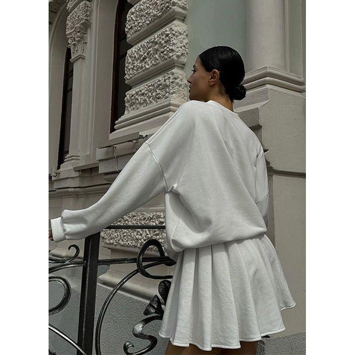 Oversized Sweater Two Piece Skirt Set main image 0