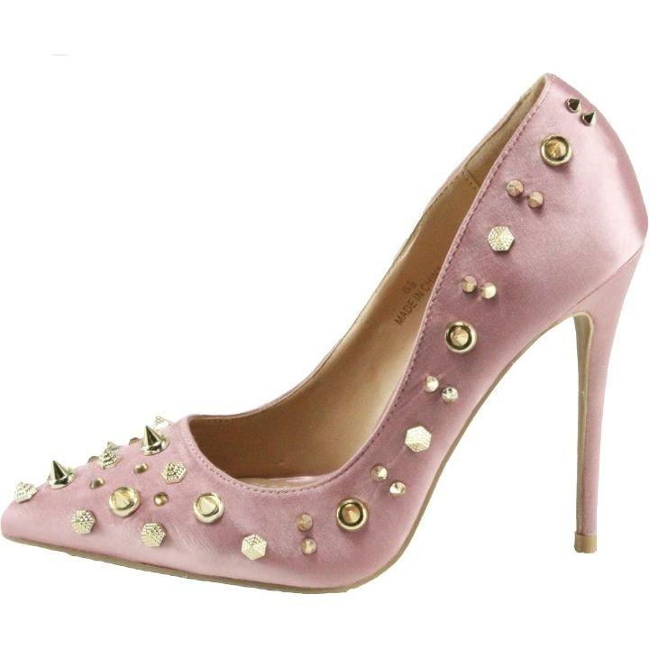 Sexy Leather Spikes Stiletto High Heel Pumps