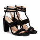 Buckle Block Open Toe High Heels Pumps