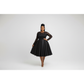 Long Sleeve Spliced Lace Round Neck Midi Dress
