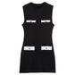 Sleeveless Contrast Pocket Detail Mini Bodycon Dress
