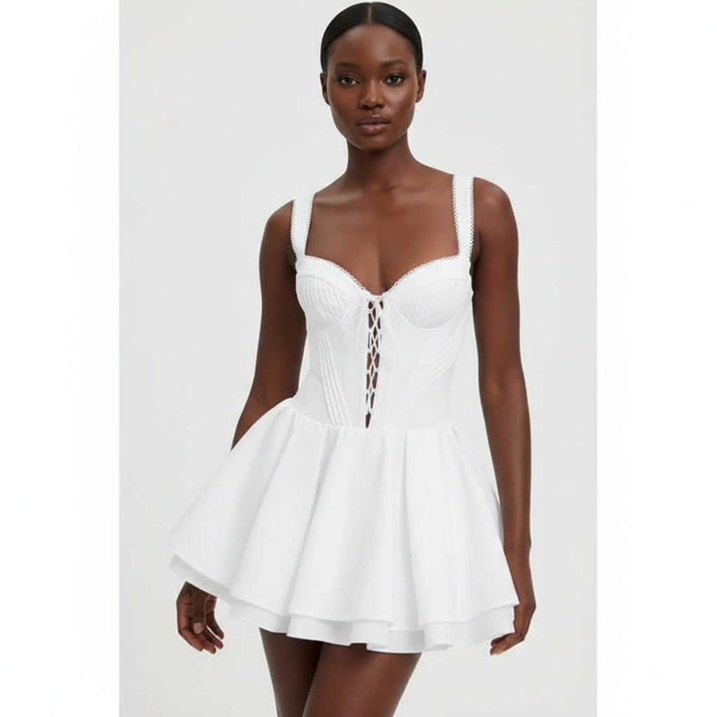 Sleeveless Sweetheart A-line Mini Dress.