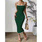 Sleeveless Square Neck Bodycon Maxi Dress
