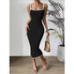 Sleeveless Square Neck Bodycon Maxi Dress