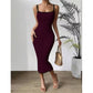 Sleeveless Square Neck Bodycon Maxi Dress
