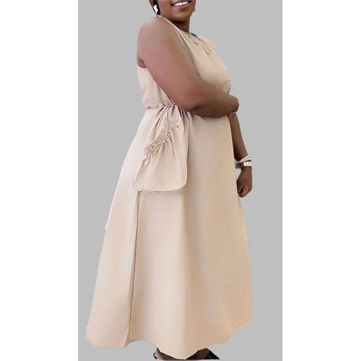 Pockets Belted Slit Wedding Guest Outfit Dress