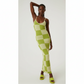 Knit Sleeveless Checkerboard Print Bodycon Maxi Dress