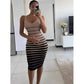 Contrast Stripe Bodycon Knit Tank Dress