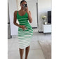 Contrast Stripe Bodycon Knit Tank Dress