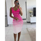 Contrast Stripe Bodycon Knit Tank Dress