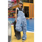 Multi Pockets Cargo Jeans Jumpsuit.