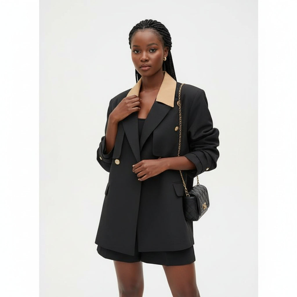 Trench Coat Long Sleeve Lapel Buttons Midi Trench Coat