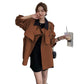 Trench Coat Long Sleeve Lapel Buttons Midi Trench Coat