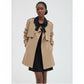 Trench Coat Long Sleeve Lapel Buttons Midi Trench Coat