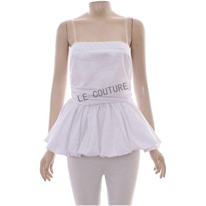 Trendy Peplum Ruffle Trim Top