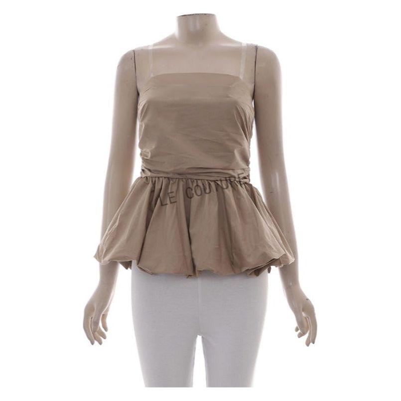 Trendy Peplum Ruffle Trim Top