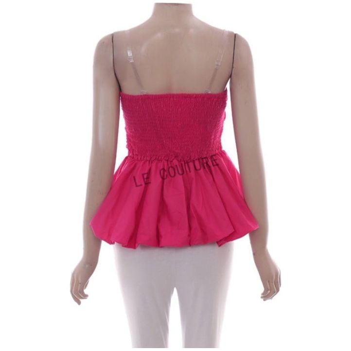 Trendy Peplum Ruffle Trim Top