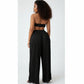 Halter Top With Twist Front Waist & Trousers Two Piece Set
