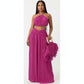 Halter Top With Twist Front Waist & Trousers Two Piece Set