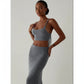 Crop Tank Top & Split Thigh Bodycon Skirt For Summer