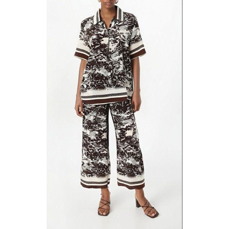 Printed T-Shirts Bodycon Wide Leg Pants Outfits Set