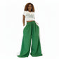 Cargo Wide Leg Long Palazzo Pants & Crop T-Shirt Set